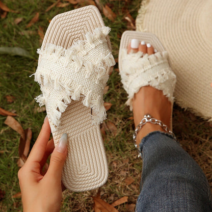 Comfortable EVA Beach Tassel Flat Sandals