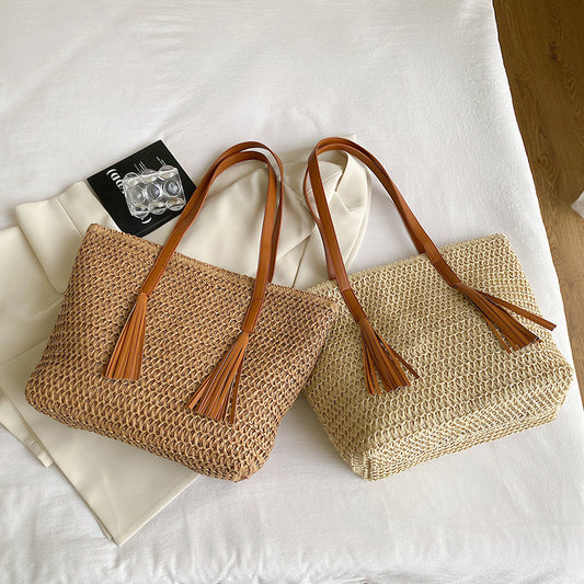 Large Capacity Handmade Storage Cotton And Linen Shoulder Bag