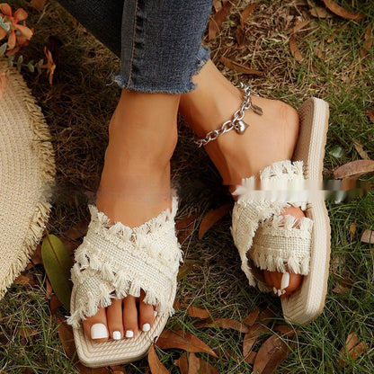 Comfortable EVA Beach Tassel Flat Sandals