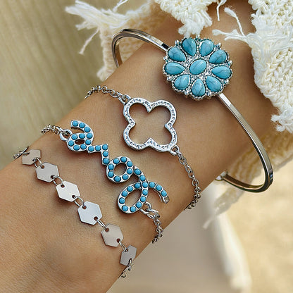 Turquoise Leaf Bracelet Bow