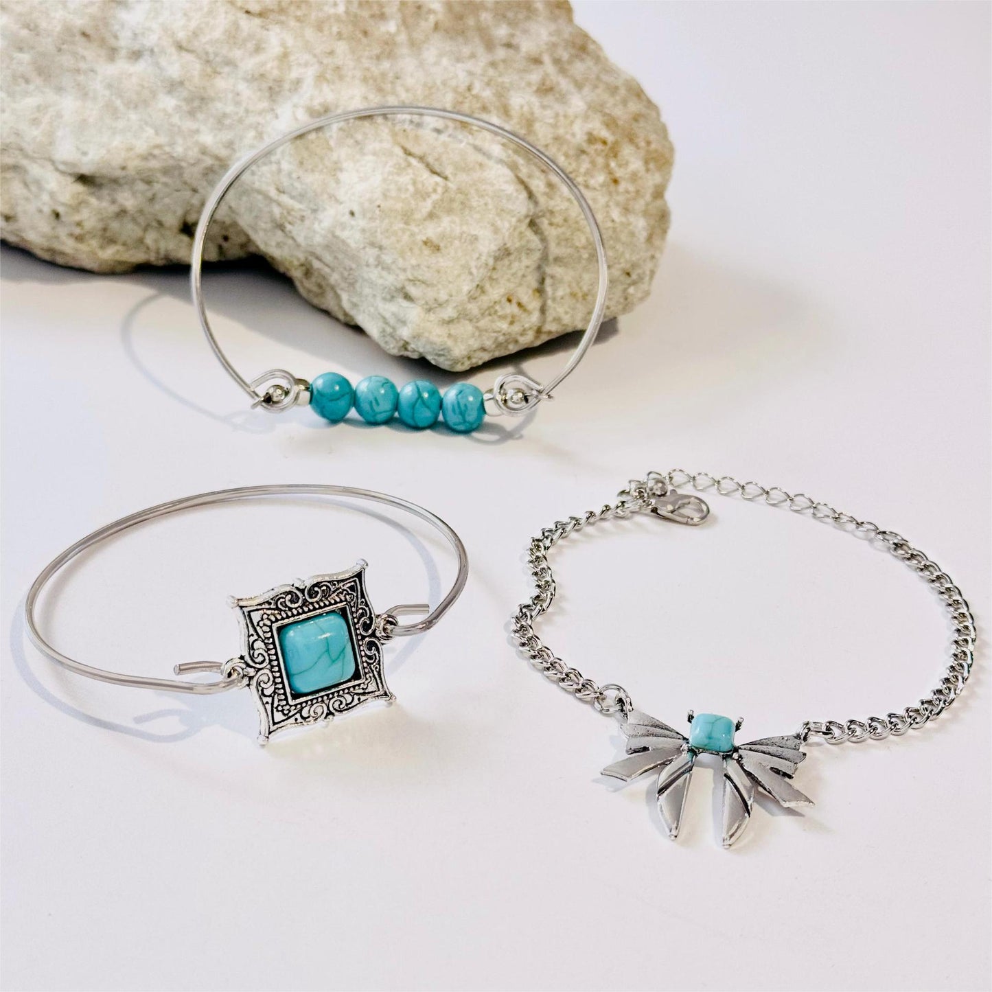 Turquoise Leaf Bracelet Bow