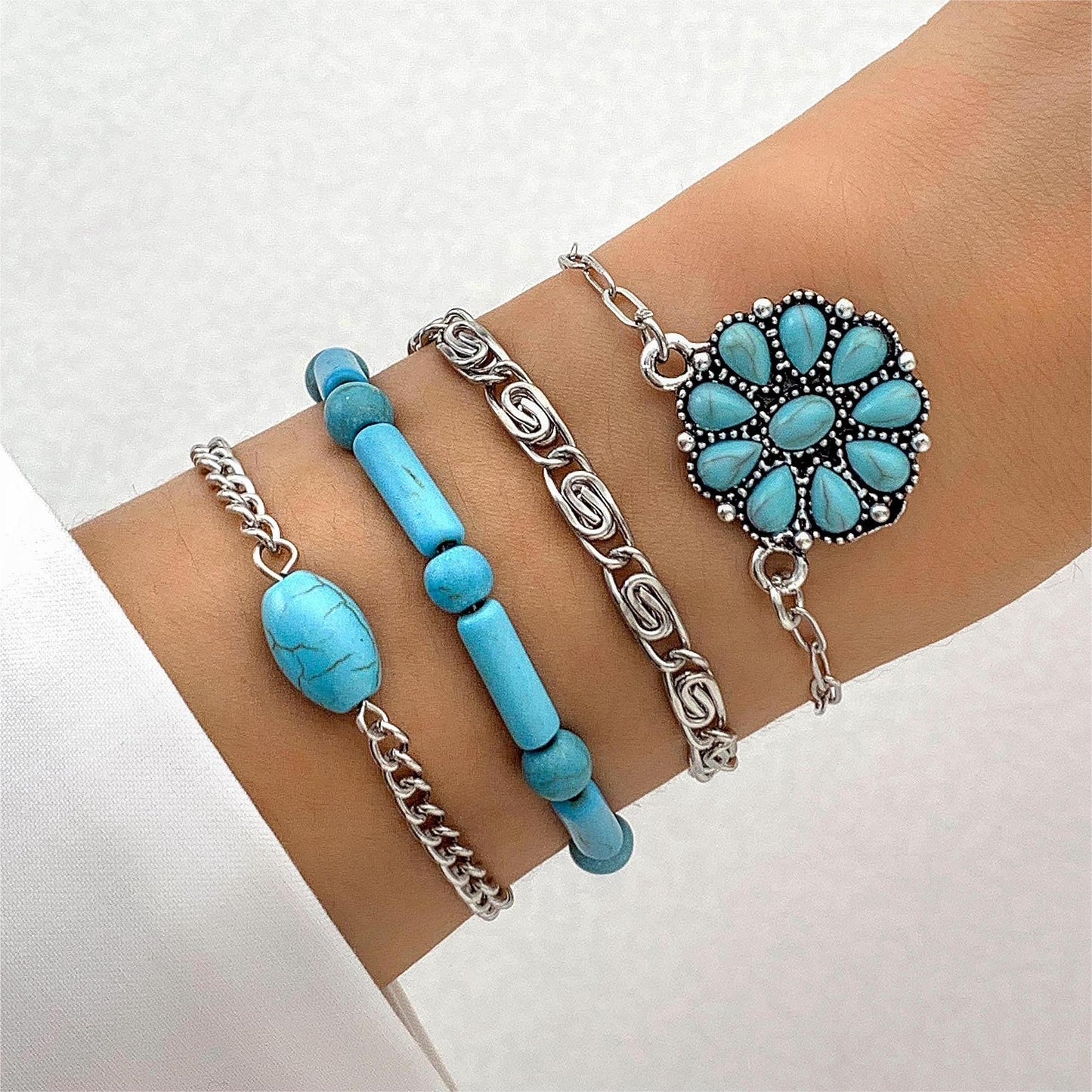 Turquoise Leaf Bracelet Bow