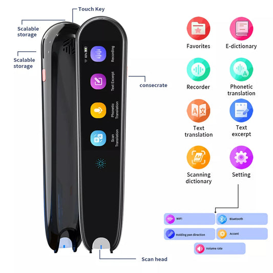 New Smart Scan Translation Pen Voice Text Reading Pen 112 Language Translator Device