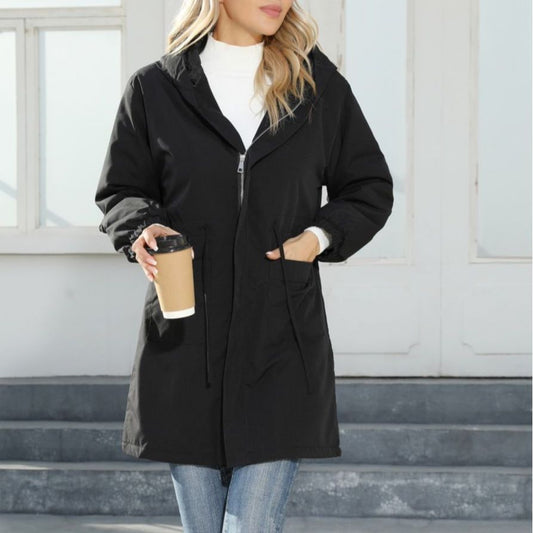 Women's Hooded Fleece Trench Coat Women's Gore-Tex Jacket